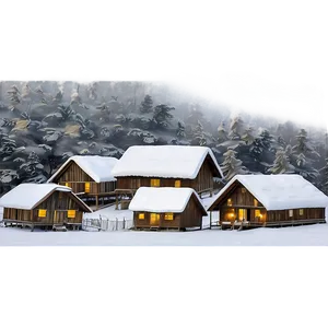 Peaceful Snowfall Village PNG Gvy PNG