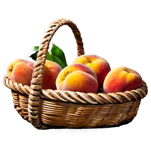 Peach Harvest Basket Png 05242024 PNG image