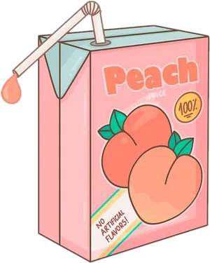 Peach Juice Carton Illustration PNG image