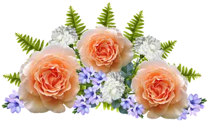 Peach Roses Floral Arrangement