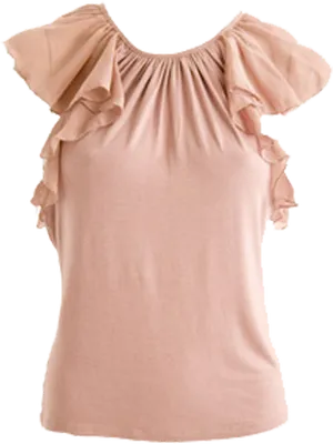 Peach Ruffle Sleeve Blouse PNG image