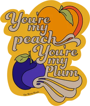 Peachand Plum Affection Artwork PNG image