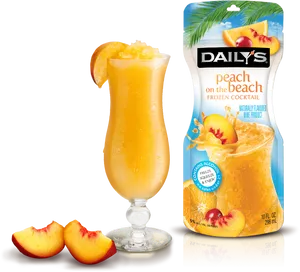 Peachy Beach Frozen Cocktail PNG image