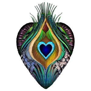 Peacock Blue Heart Emoji PNG 06272024 PNG
