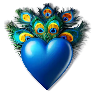Peacock Blue Heart Emoji PNG 39