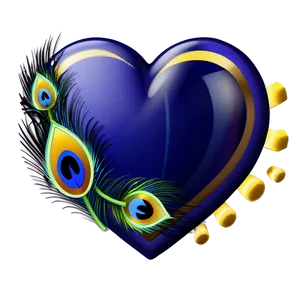 Peacock Blue Heart Emoji PNG Bjm