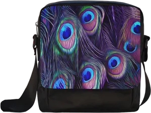Peacock Feather Pattern Messenger Bag PNG image