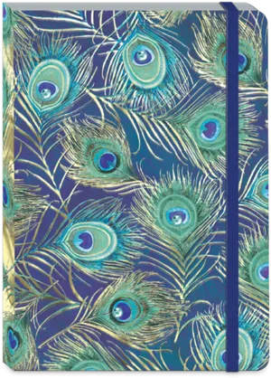 Peacock Feather Pattern Notebook Cover PNG image