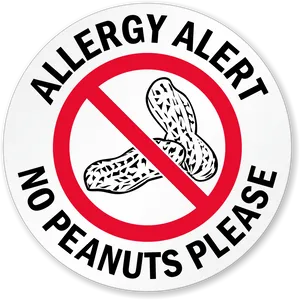 Peanut Allergy Alert Sign PNG image