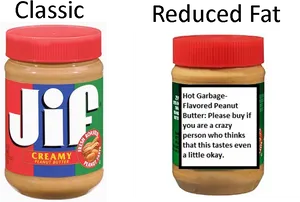 Peanut Butter Comparison Classicvs Reduced Fat PNG
