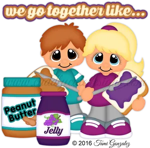 Peanut Butter Jelly Kids Illustration PNG