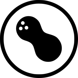 Peanut Icon Simple Blackand White PNG