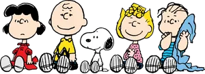 Peanuts Characters Sitting PNG image