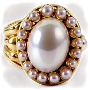 Pearl Accent Rings Png 3 PNG image