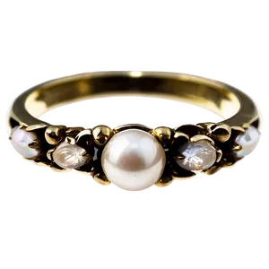 Pearl Accent Rings PNG Xvc60