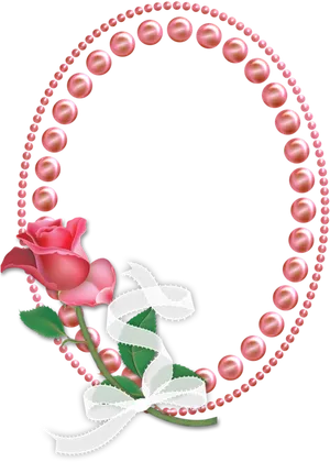 Pearl Necklaceand Rose Graphic PNG image