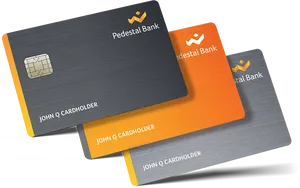 Pedestal Bank Debit Cards Stacked PNG image