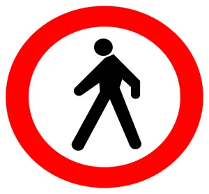 Pedestrian Access Prohibited Sign PNG image