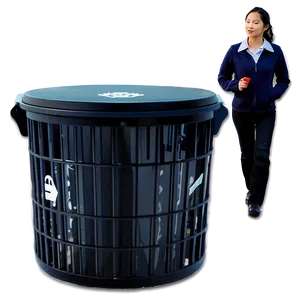 Pedestrian Trash Bin PNG 53