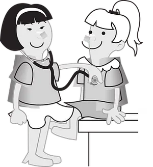 Pediatric Checkup Cartoon PNG