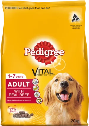 Pedigree Adult Dog Food With Real Beef20kg Bag PNG