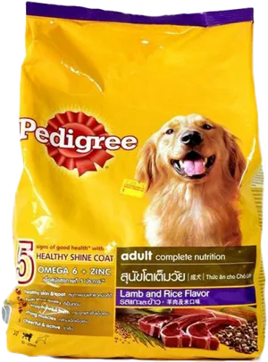 Pedigree Dog Food Lamb Rice Flavor Package PNG