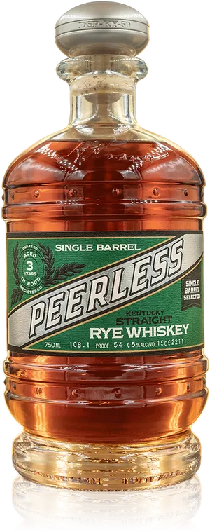 Peerless Single Barrel Rye Whiskey Bottle PNG image