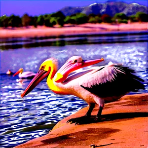 Pelican Feeding Time PNG 06242024 PNG