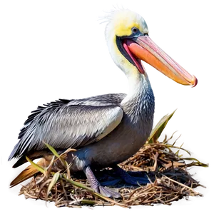 Pelican On Nesting Ground PNG Wic PNG