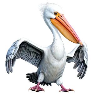 Pelican With Spread Wings Png Qqx PNG image