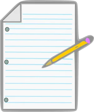 Pencil On Lined Paper Clipart PNG image