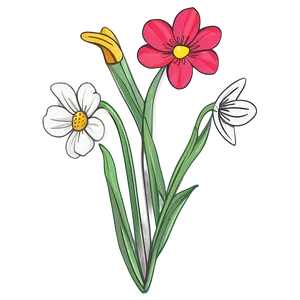 Pencil Sketch Flower Outline PNG Hjw PNG