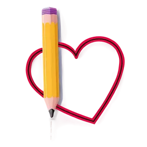 Pencil Sketch Heart Outline PNG Tqh35 PNG