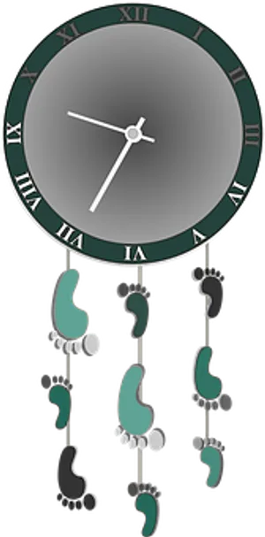 Pendulum Clock Footsteps PNG image