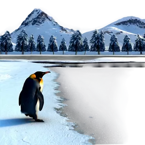 Penguin Winter Scene PNG 05062024