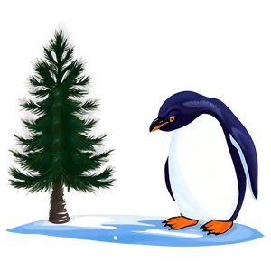 Penguin Winter Scene PNG 05062024