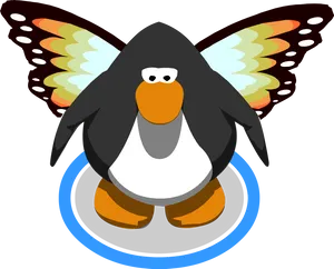 Penguin_with_ Butterfly_ Wings_ Vector PNG