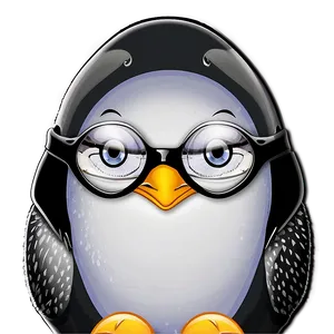 Penguin With Glasses PNG 05062024