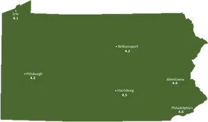 Pennsylvania City Ratings Map PNG image
