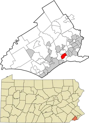 Pennsylvania County Highlighted Map PNG image