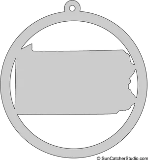 Pennsylvania State Outline Ornament PNG image