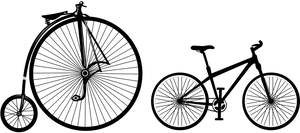 Penny Farthingand Modern Bicycle Silhouettes
