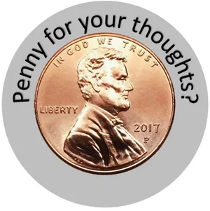 Penny Thoughts Concept PNG image