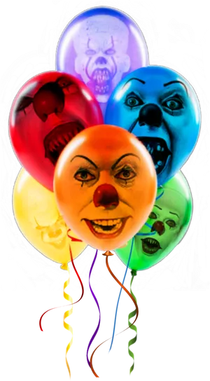 Pennywise Balloons Horror Concept PNG image