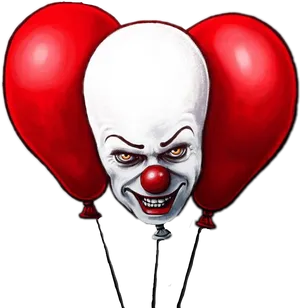 Pennywise Clownwith Balloons PNG image