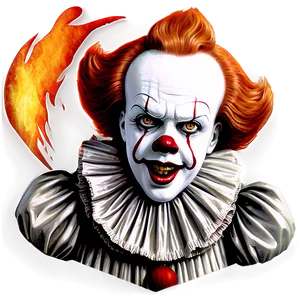 Pennywise With Fire Background Png 05212024 PNG image