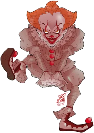 Pennywisethe Dancing Clown Illustration PNG image
