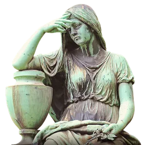 Pensive Female Statue Bronze
