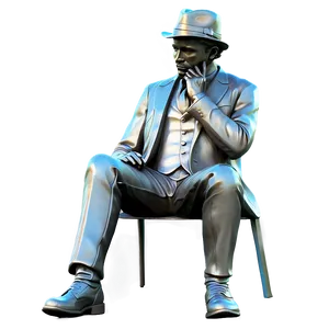 Pensive Gentleman Sculpture PNG 06262024 PNG