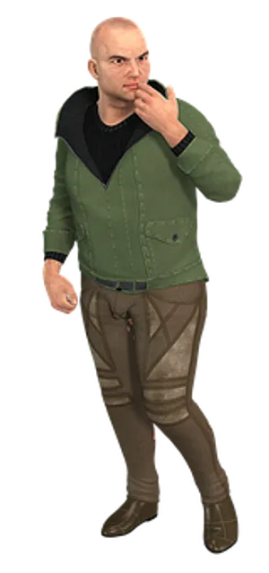 Pensive Man3 D Render